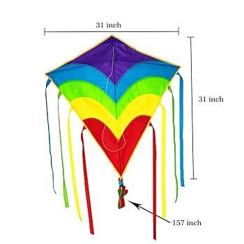 Amazon.co.jp: ZHUOYUE Diamond Kite 31インチRainbow Kiteの